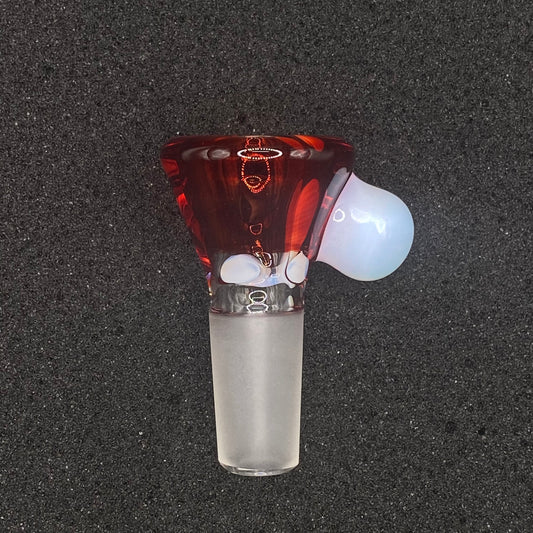 Brian Sheridan - 14mm 3-Hole Glass Bowl Slide - Pomegranate / Secret White