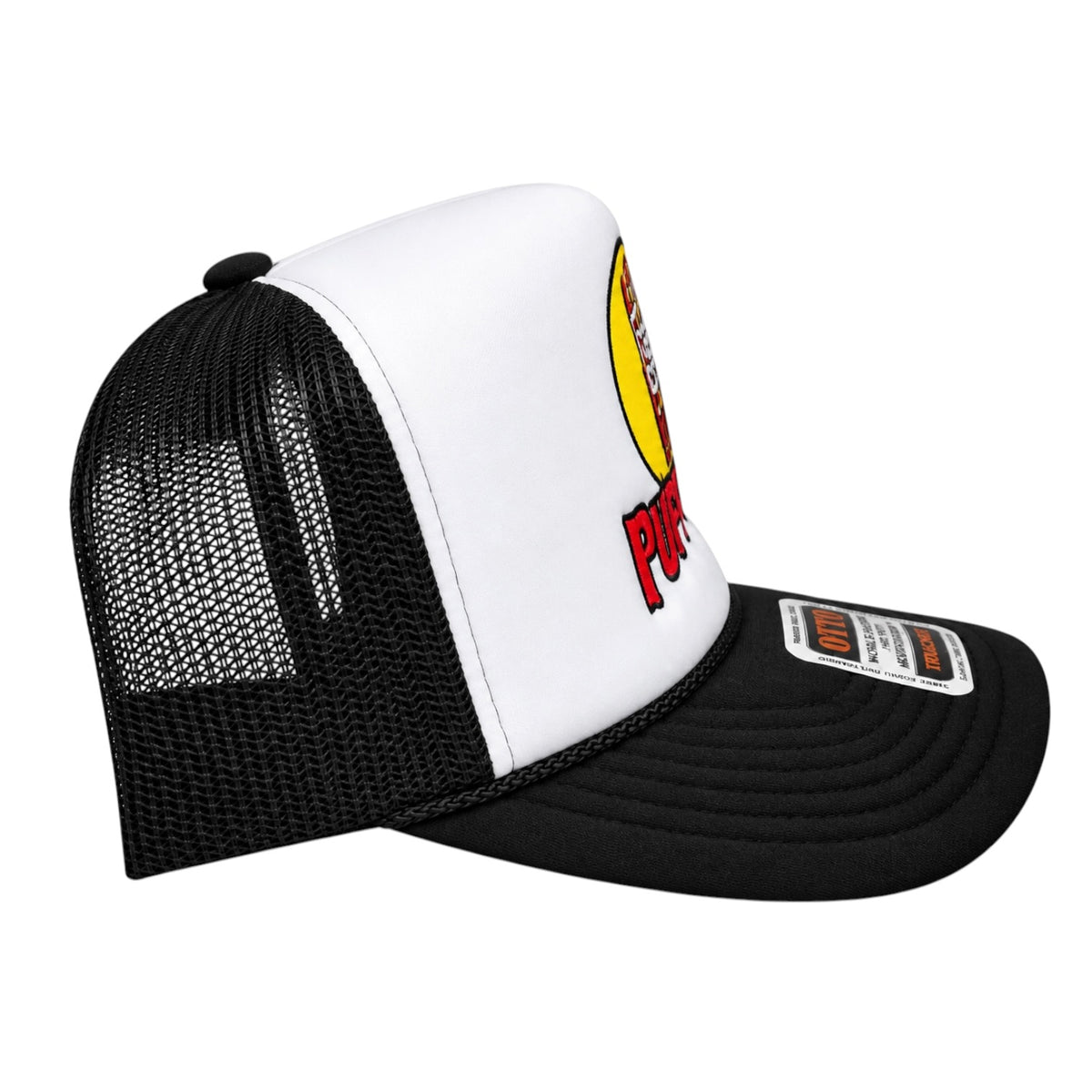 Custom Embroidered Puff-ee’s Puffcon 2025 Snapback Trucker Hat – Black/White