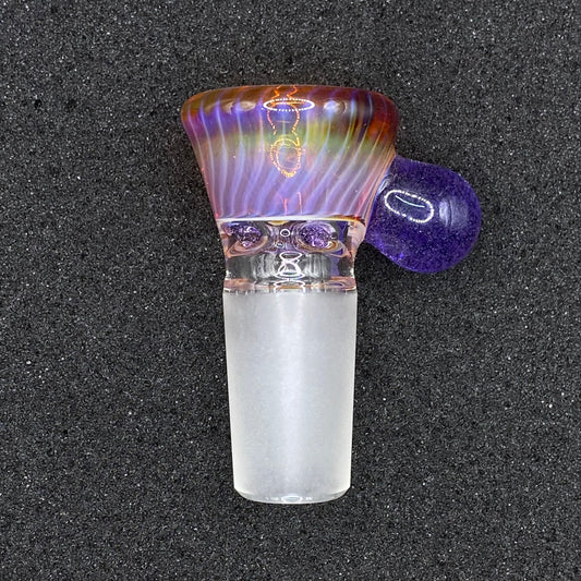 Brian Sheridan - 18mm 3-Hole Glass Bowl Slide - Lokis Lipstick / Purple Lollipop