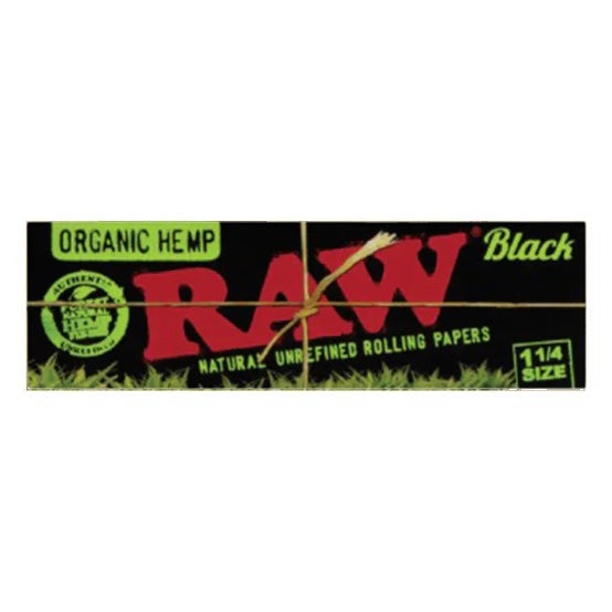 RAW Organic Hemp Black Rolling Papers - 1.25