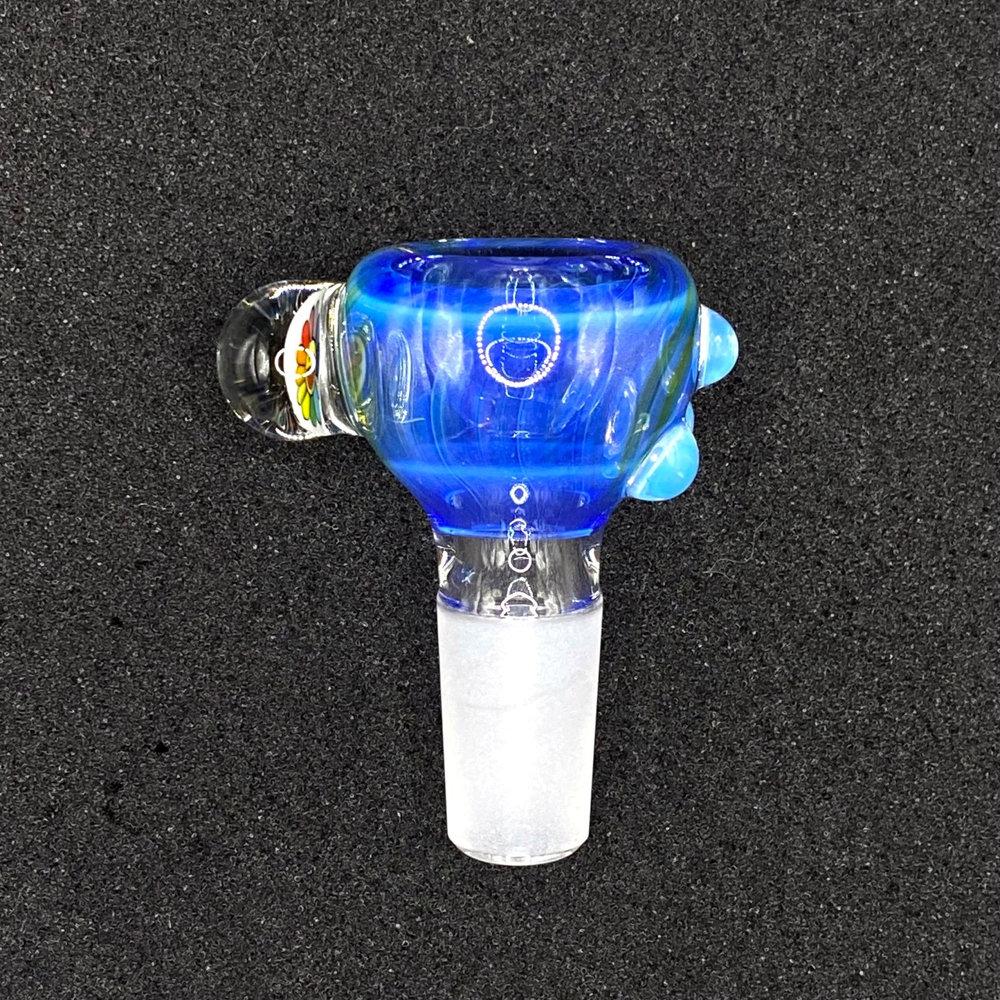 Keys Glass - 14mm Single Hole Glass Bowl Slide - Takashi Murakami Flower