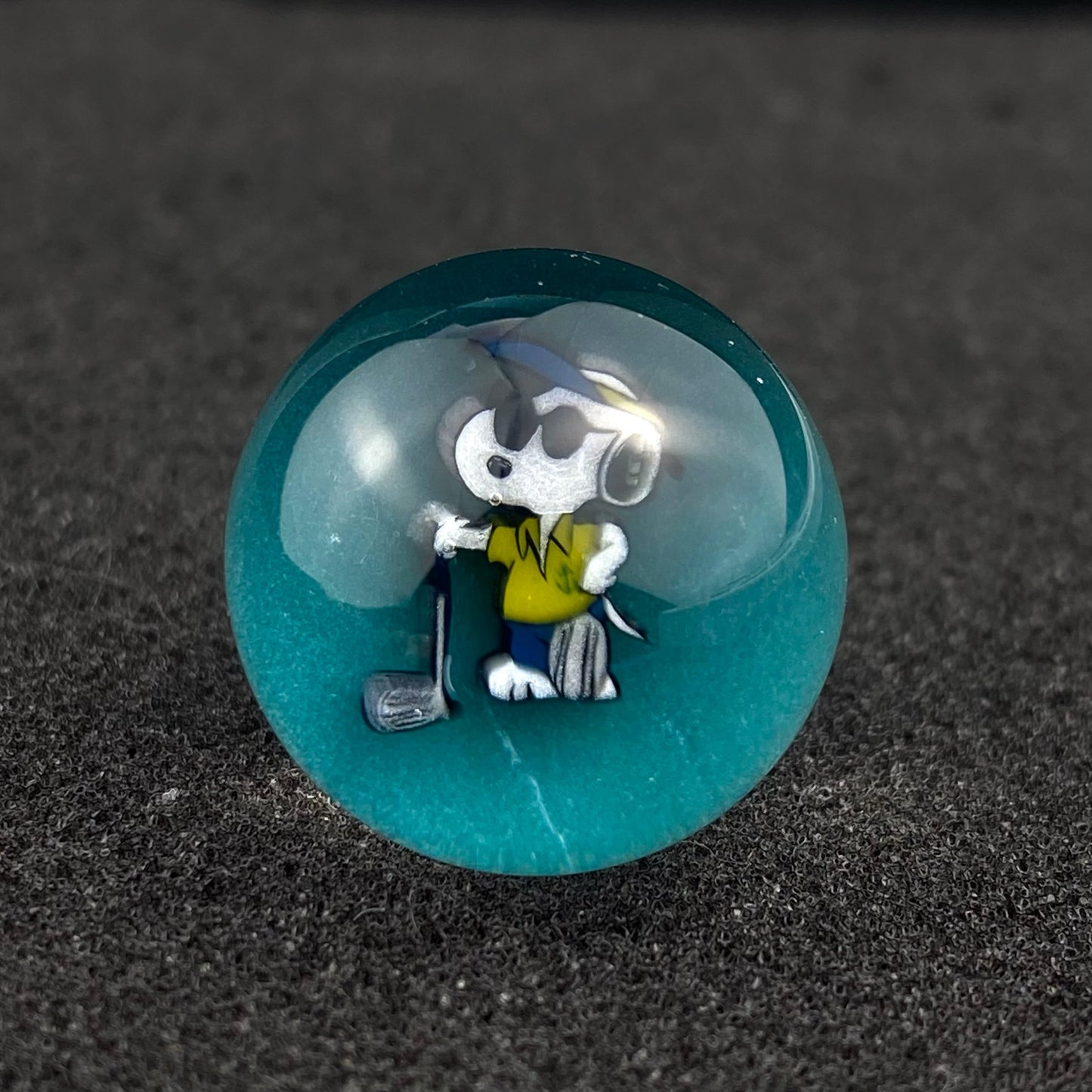 Peanuts Snoopy Golf Millie Slurper Marble Top by Keys Glass