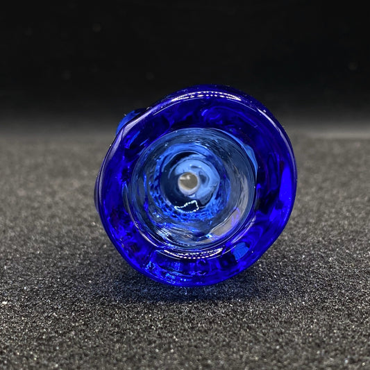 420 Glass - 14mm Single Hole Blue Skull Glass Bowl Slide