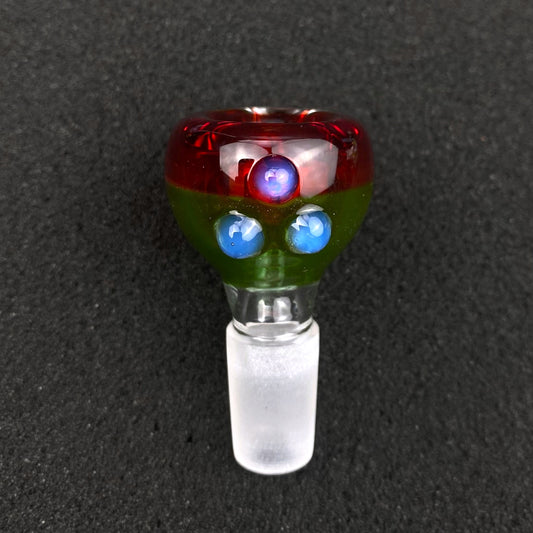 14mm Single Hole Bowl Slide by Keys Glass – Super Mario Super Mushroom 1-Up