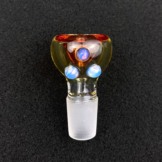18mm Single Hole Bowl Slide by Keys Glass - Takashi Murakami Flower
