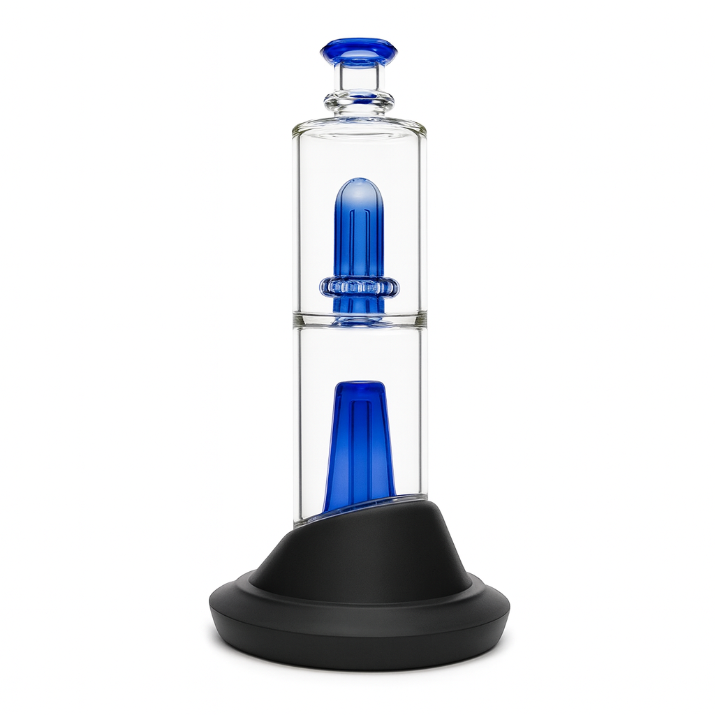 Blue Double Perc Wet Top Attachment for Puffco Peak