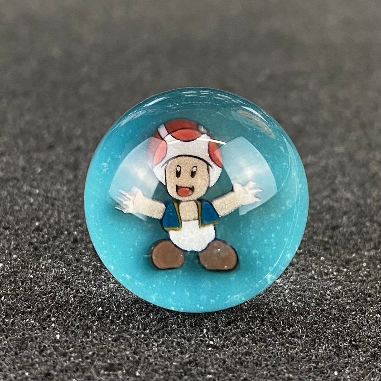 Super Mario Toad Marble Top by Keys Glass