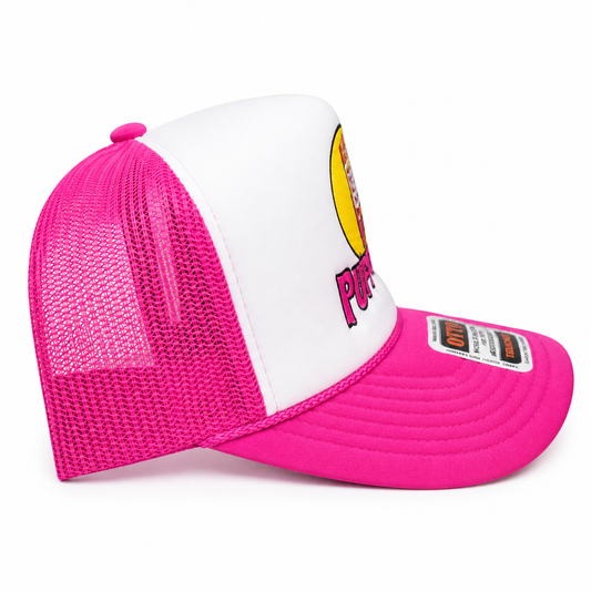 Custom Embroidered Puff-ee’s Puffcon 2025 Friends & Family Snapback Trucker Hat – Pink