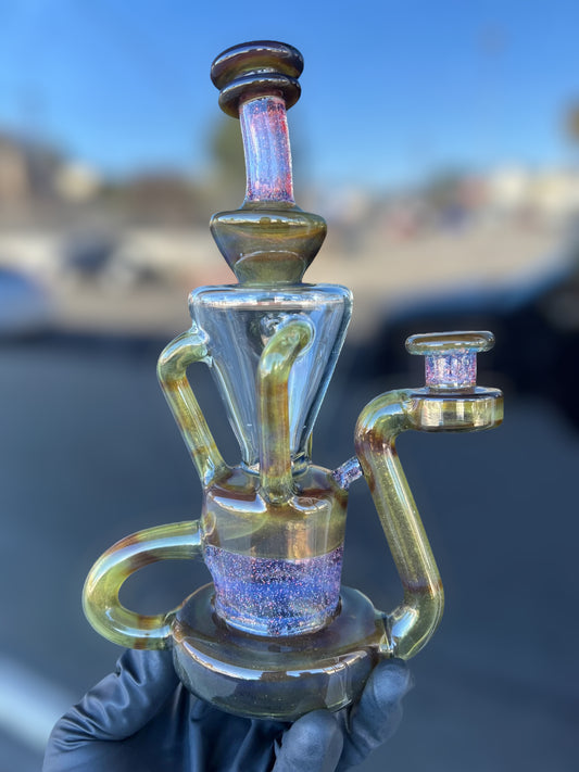 Crushed Opal Triple Uptake Recycler by Heart and Mind Glass