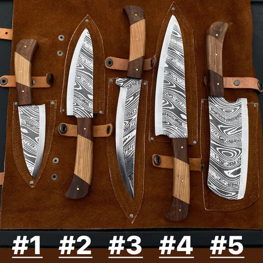 Damascus HK - 5 Piece Kitchen Knife Set