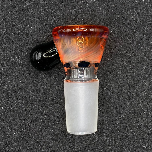 Brian Sheridan - 18mm 3-Hole Glass Bowl Slide - Orange Elvis / Galaxy
