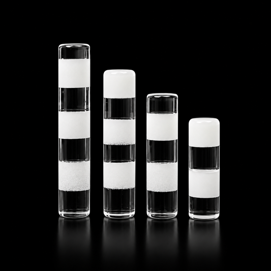 Zebra Opaque Stripped Quartz Pillars