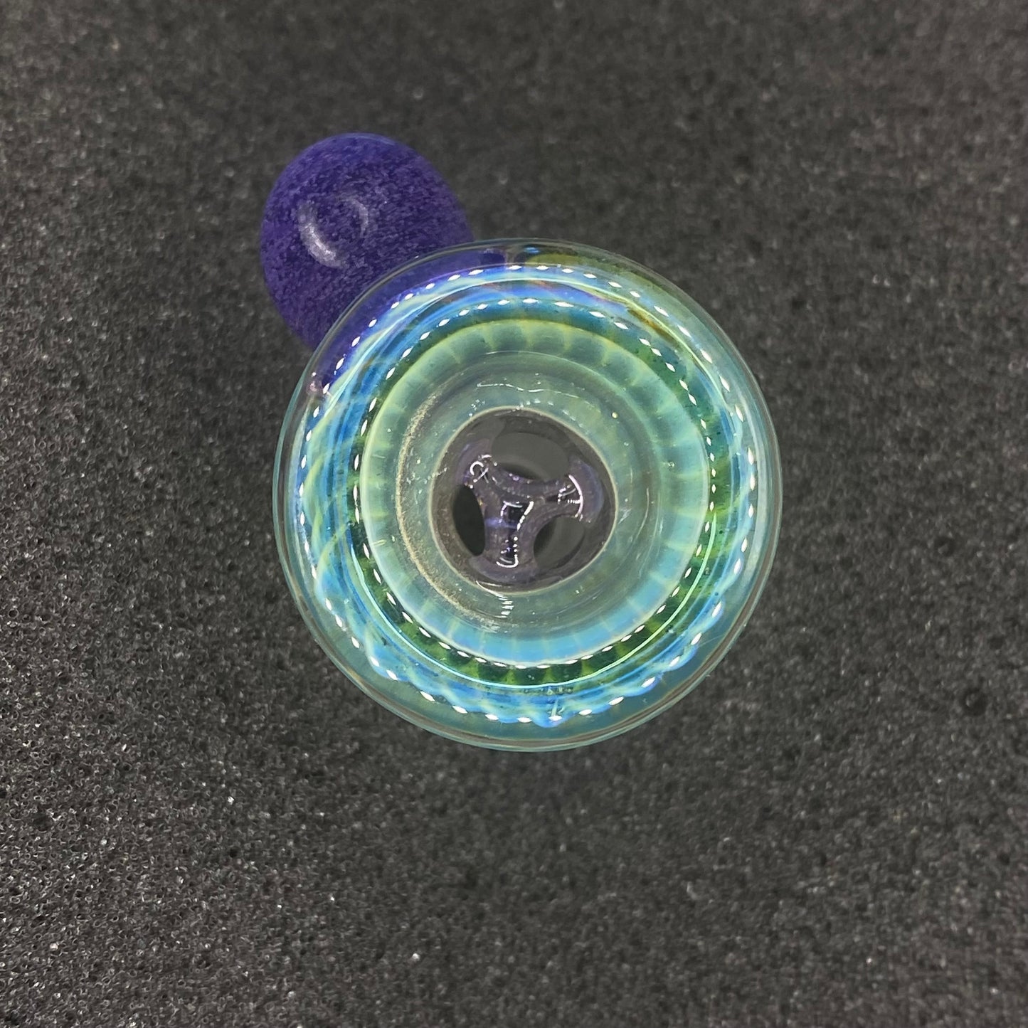 Brian Sheridan - 14mm 3-Hole Glass Bowl Slide -  IO Star / Purple Lollipop
