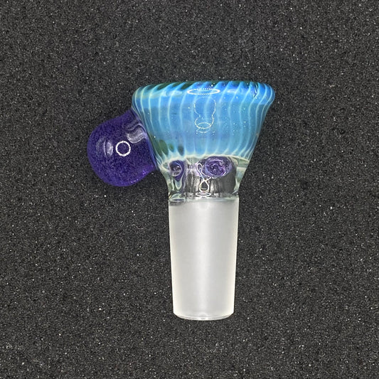 Brian Sheridan - 14mm 3-Hole Glass Bowl Slide -  IO Star / Purple Lollipop