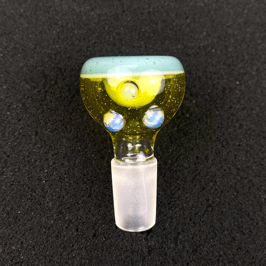 14mm Single Hole Bowl Slide by Keys Glass – Takashi Murakami Flower