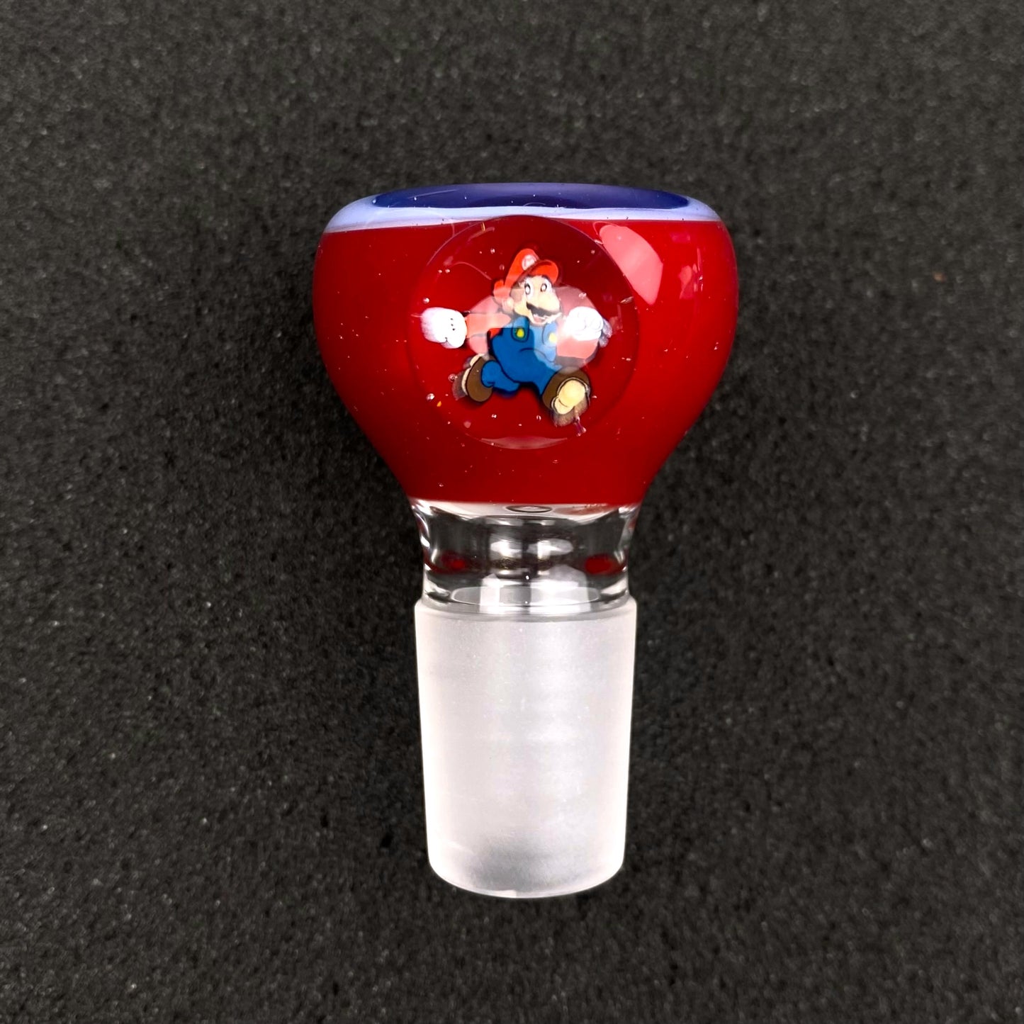 18mm Single Hole Bowl Slide by Keys Glass - Super Mario