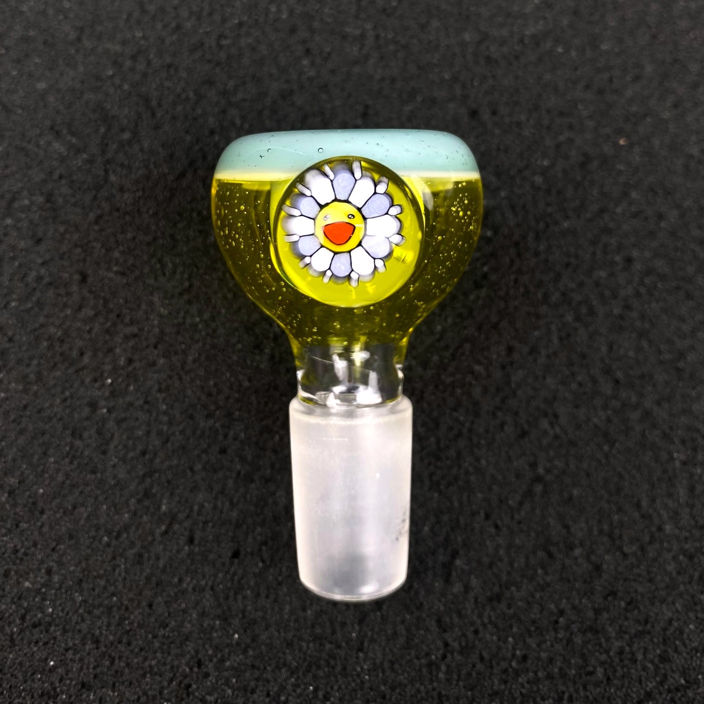 14mm Single Hole Bowl Slide by Keys Glass – Takashi Murakami Flower