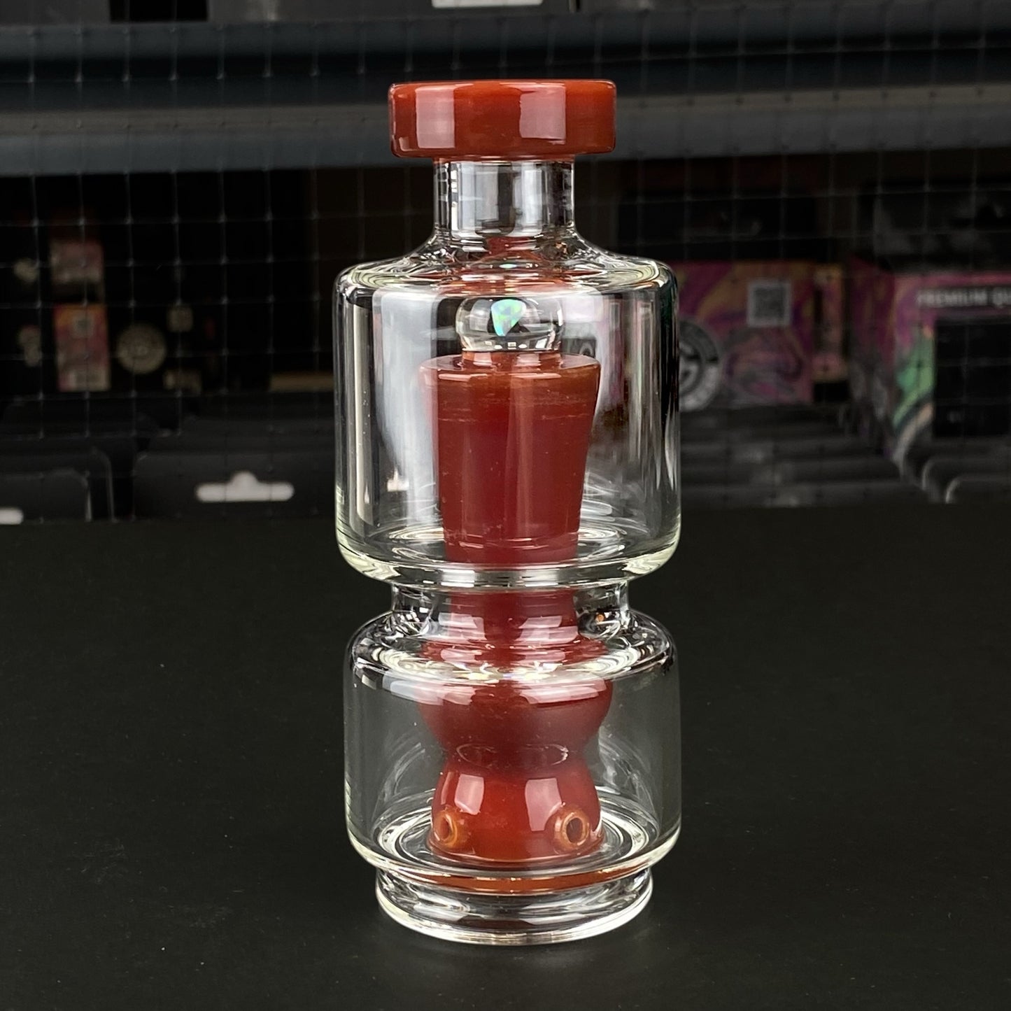 Red CFL Opal Mushroom Wet Top Attachment for Puffco Peak