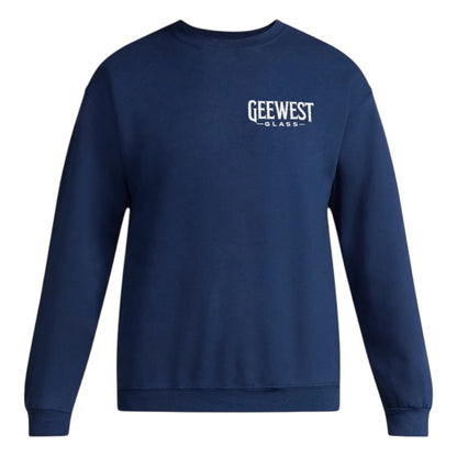 Gee West Glass Adult Colored Fleece Crewneck Sweatshirt – Embroidered Logo