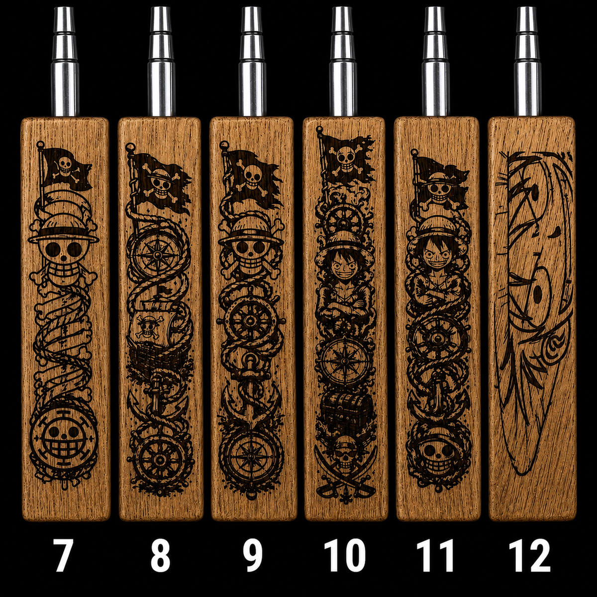 One Piece Laser Engraved Wooden Dab Tool – Stainless Steel Dabber
