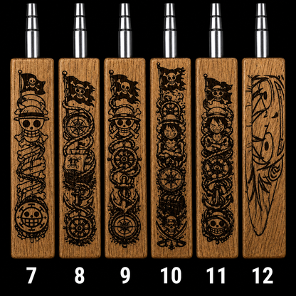 One Piece Laser Engraved Wooden Dab Tool – Stainless Steel Dabber