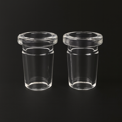 Clear Glass Adapter – 18mm Male To 14mm Female (2-Piece Set)