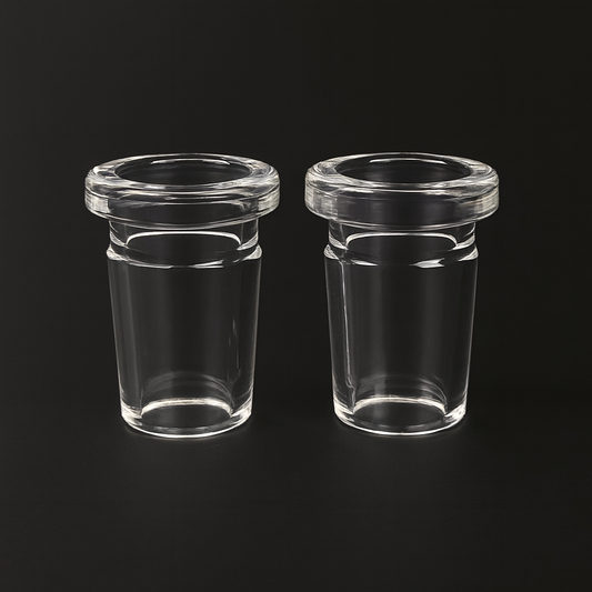 Clear Glass Adapter – 18mm Male To 14mm Female (2-Piece Set)