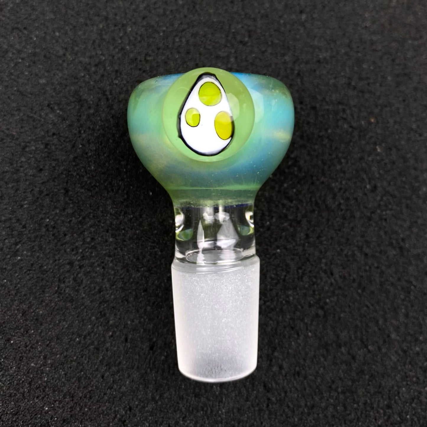 18mm Single Hole Bowl Slide by Keys Glass - Yoshi Egg