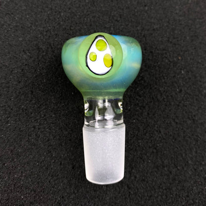 18mm Single Hole Bowl Slide by Keys Glass - Yoshi Egg