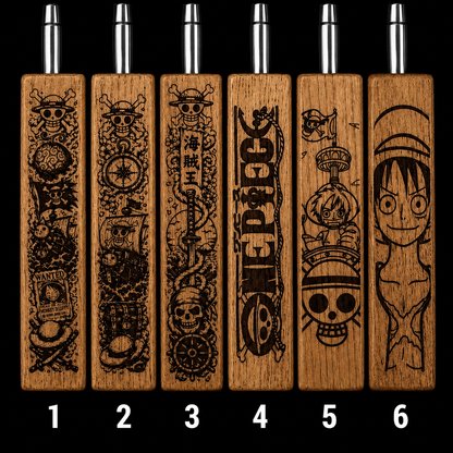 One Piece Laser Engraved Wooden Dab Tool – Stainless Steel Dabber