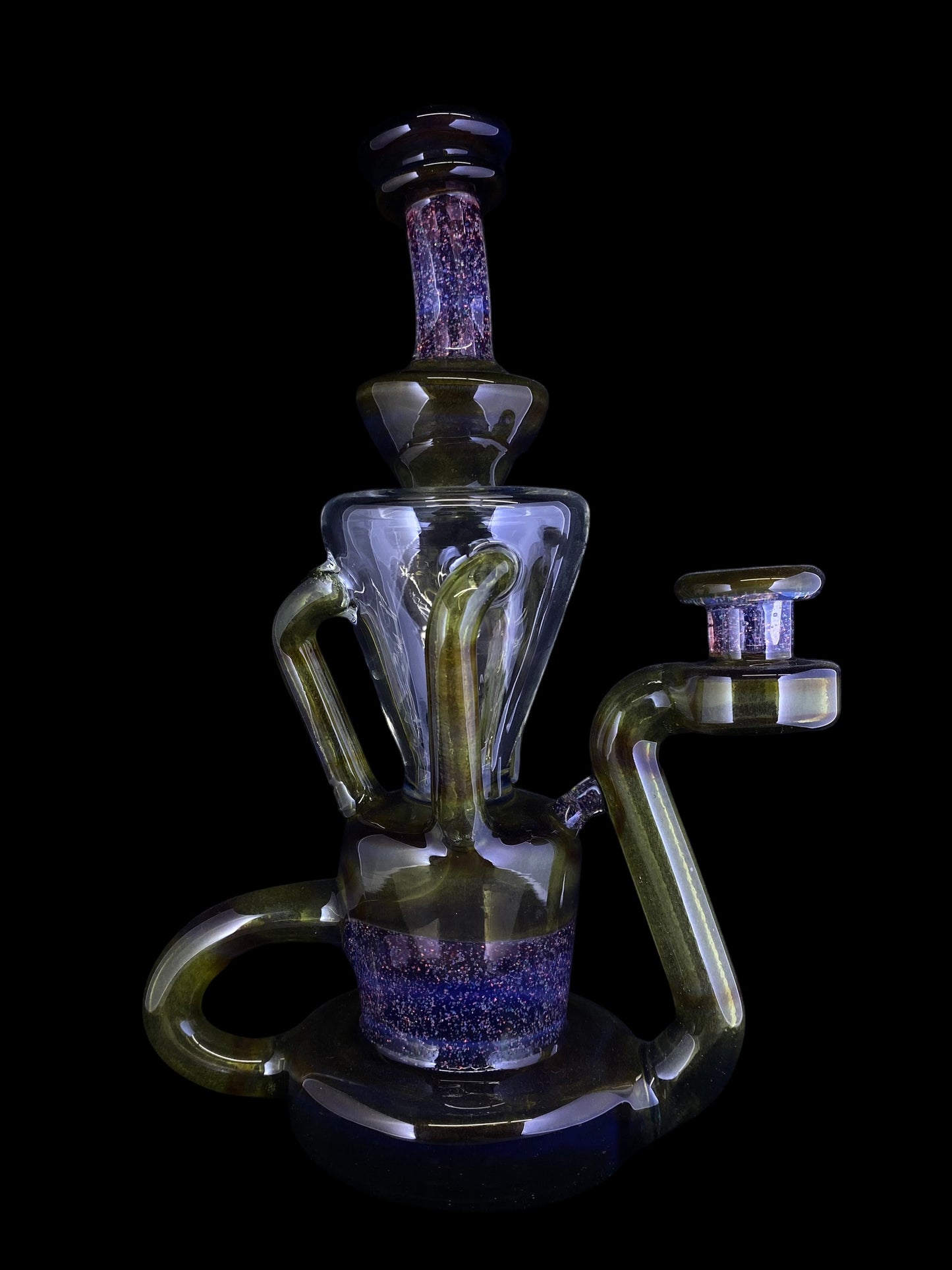 Crushed Opal Triple Uptake Recycler by Heart and Mind Glass