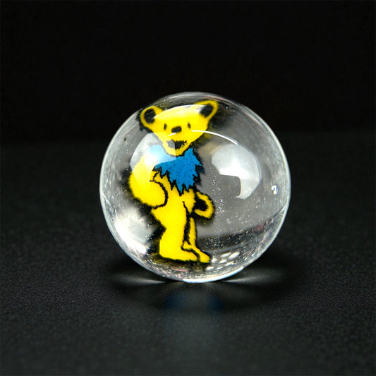 Steven H Glass – Grateful Dead Yellow Dancing Bear Millie Valve Marble (12–13mm)