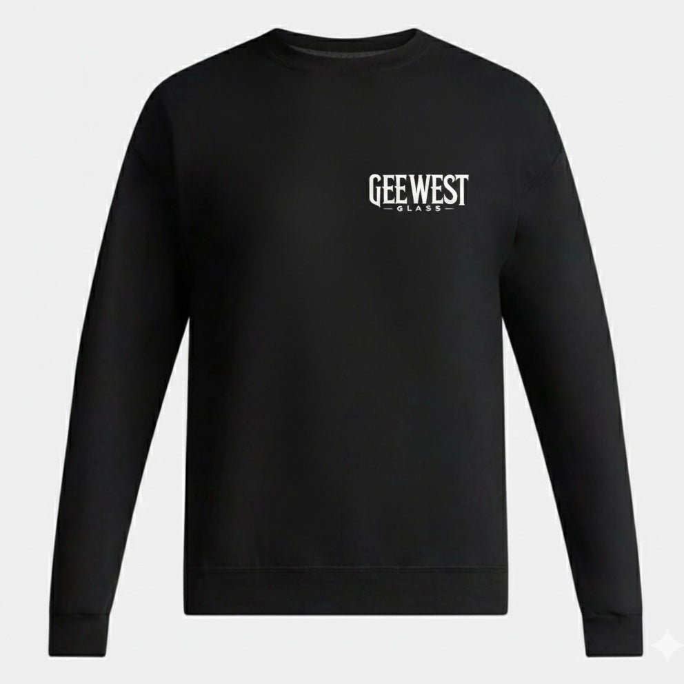 Gee West Glass Adult Colored Fleece Crewneck Sweatshirt – Embroidered Logo
