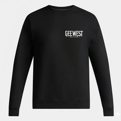 Gee West Glass Adult Colored Fleece Crewneck Sweatshirt – Embroidered Logo