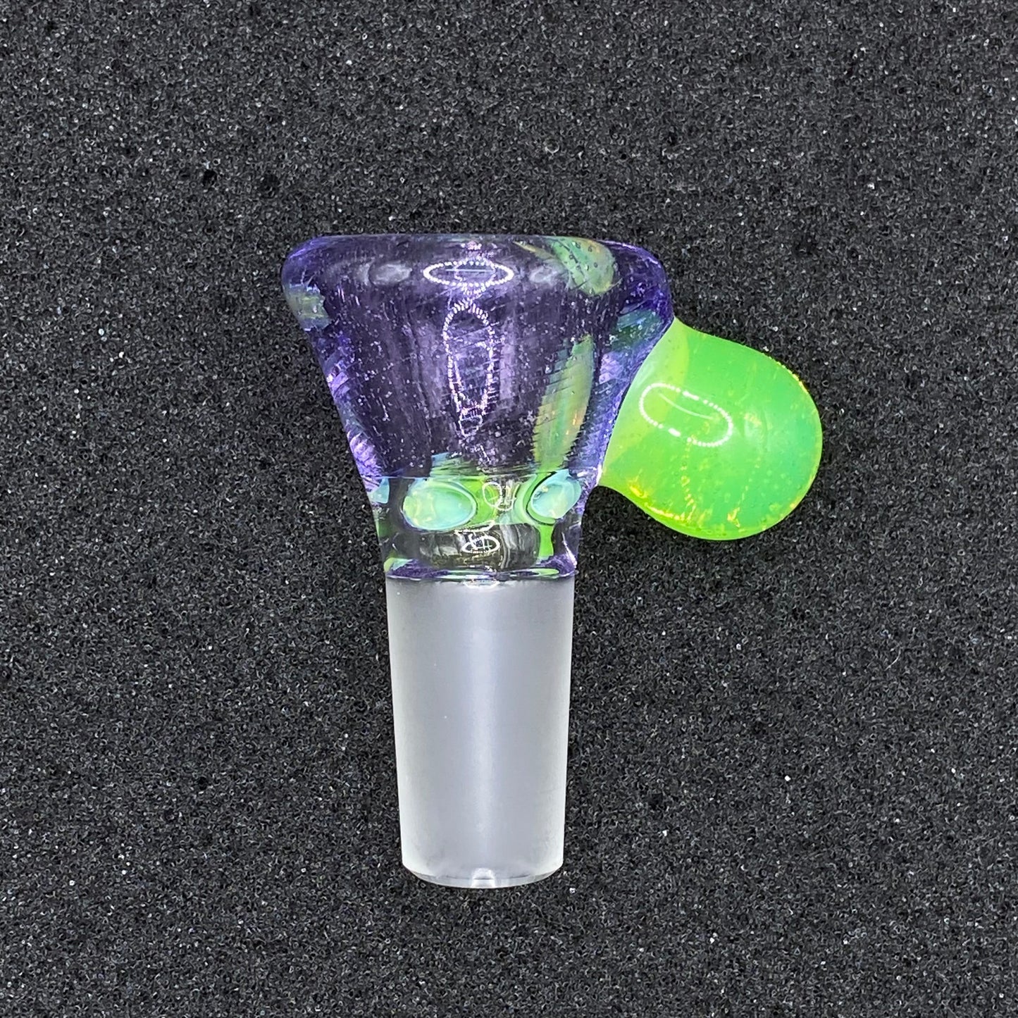 Brian Sheridan - 14mm 3-Hole Glass Bowl Slide - Purple Lollipop / Slyme