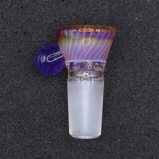 Brian Sheridan - 18mm 3-Hole Glass Bowl Slide -  Lokis Lipstick / Purple Lollipop