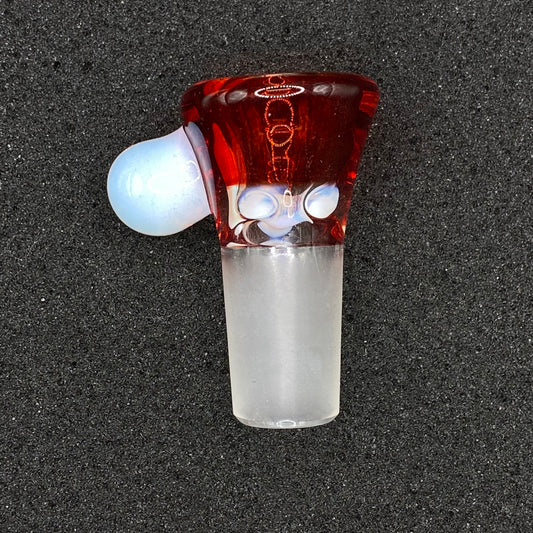 Brian Sheridan - 18mm 3-Hole Glass Bowl Slide - Pomegranate / Secret White