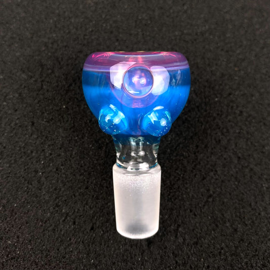 14mm Single Hole Bowl Slide by Keys Glass – One Piece Skull