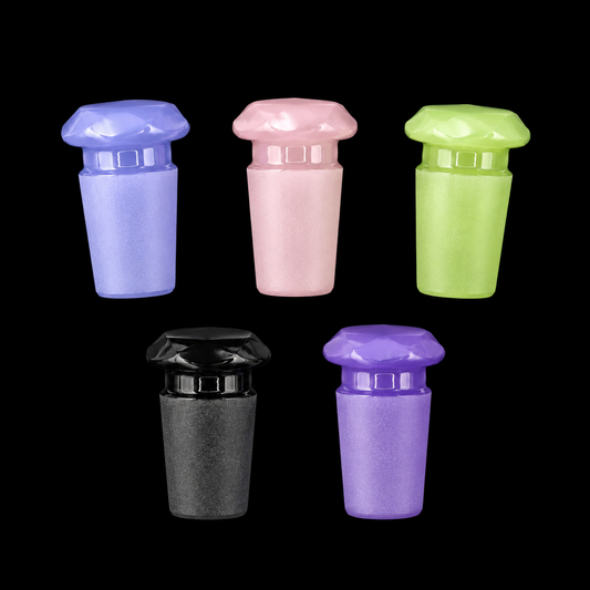 14mm Male to 10mm Female Faceted Glass Adapter – Solid Color