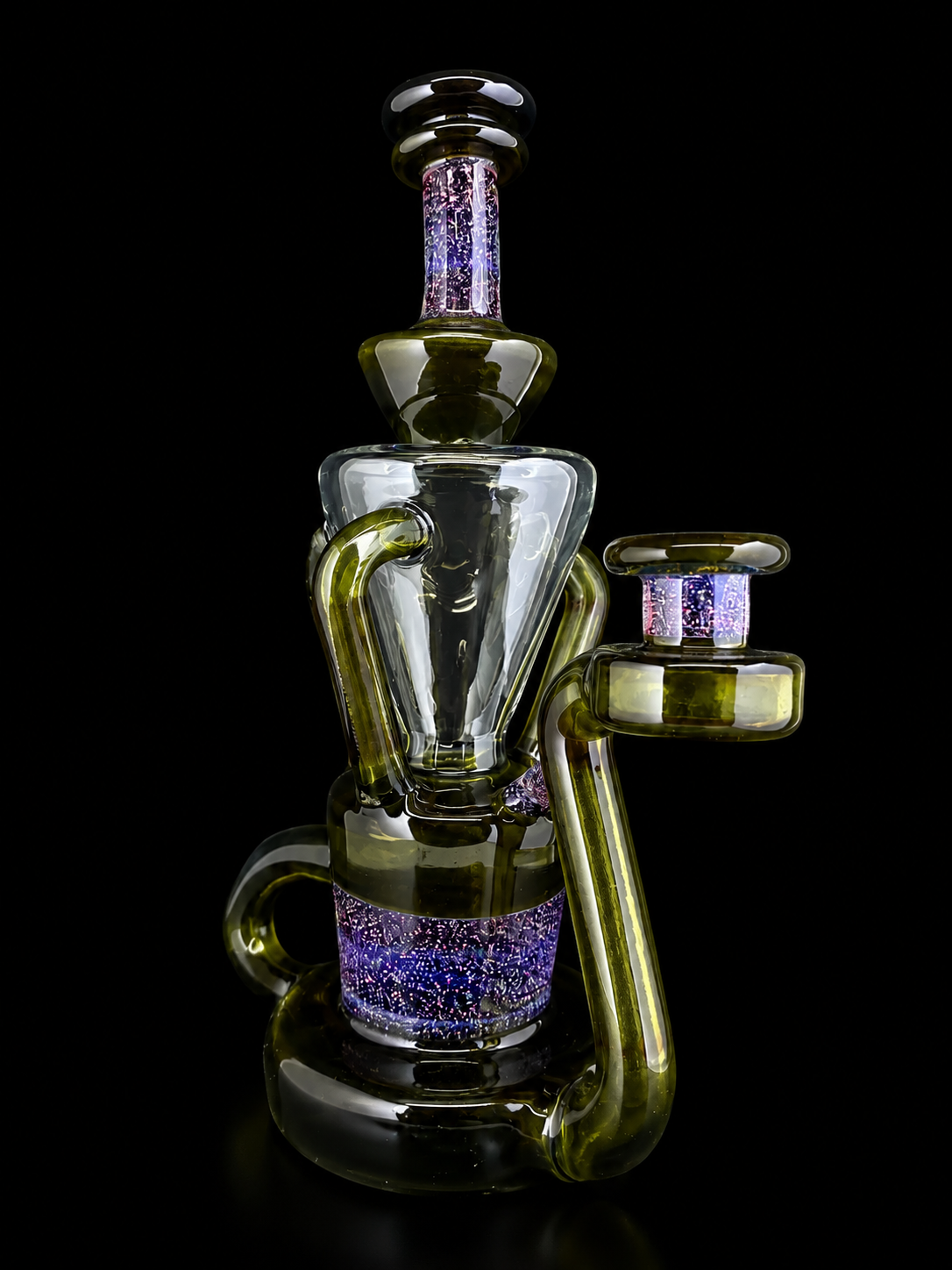 Crushed Opal Triple Uptake Recycler by Heart and Mind Glass