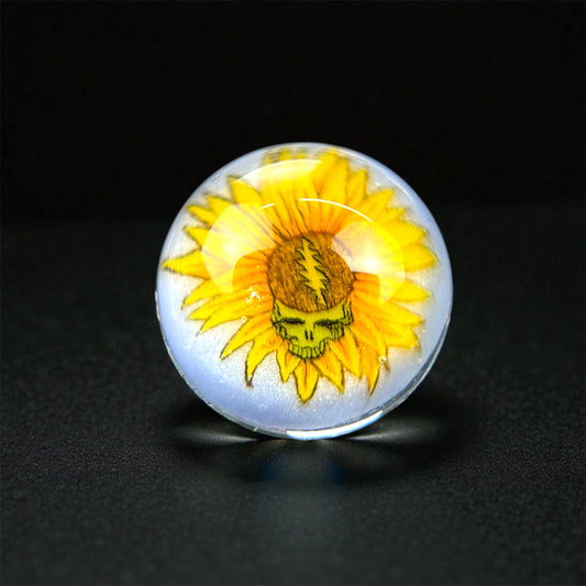 Steven H Glass – Grateful Dead Skull Flower Millie Valve Marble (12–13mm)