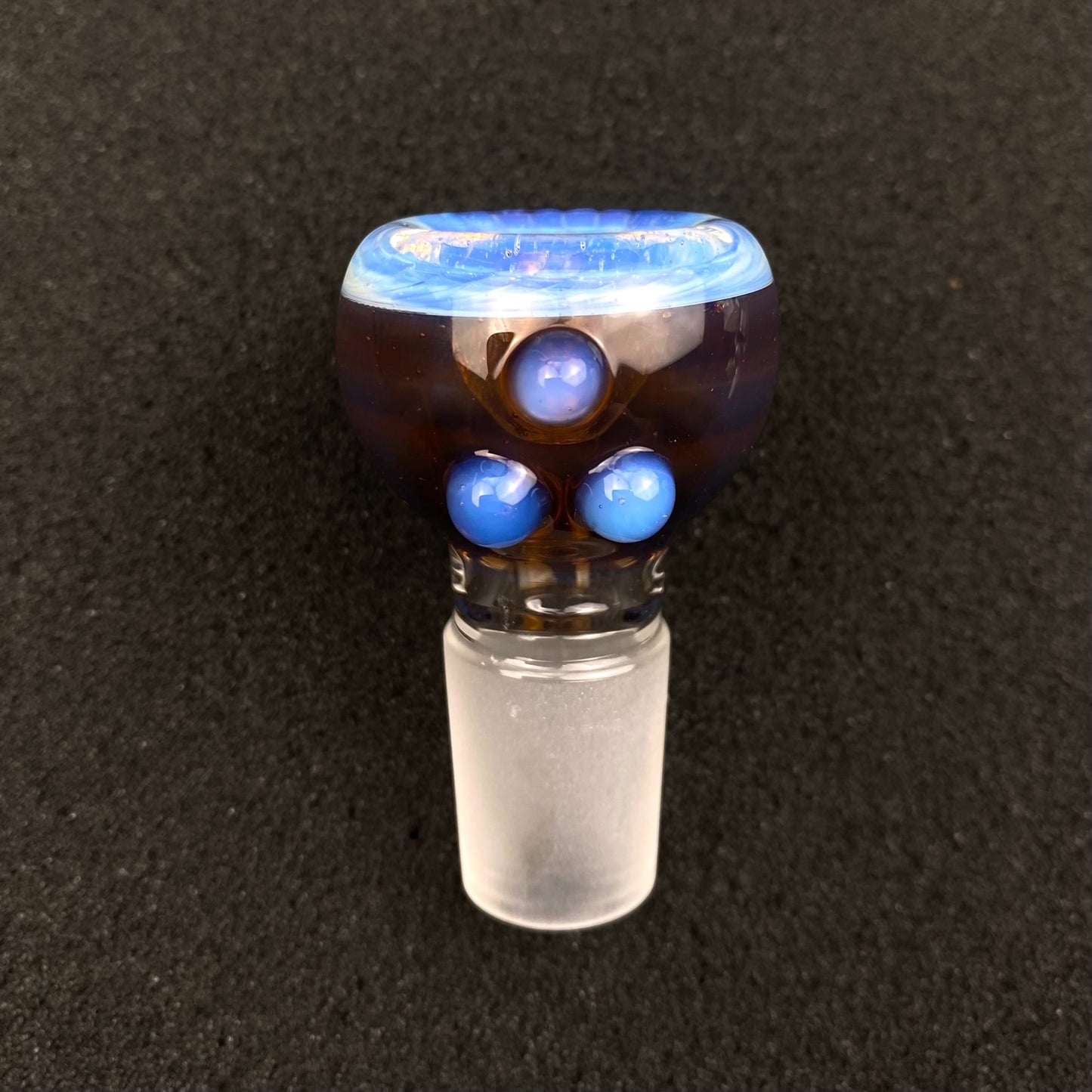 18mm Single Hole Bowl Slide by Keys Glass - Pink Floyd Rainbow Prism