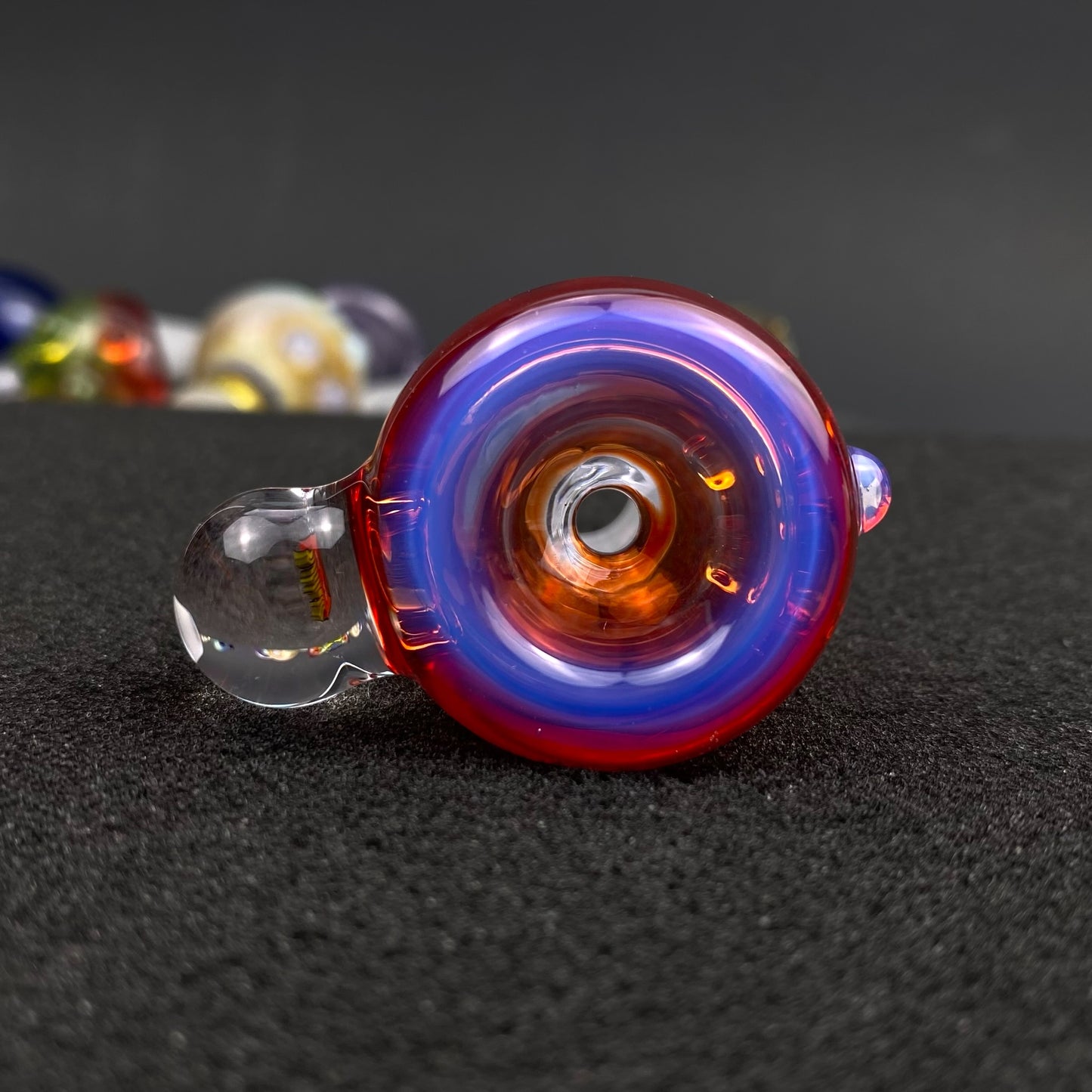 18mm Single Hole Bowl Slide by Keys Glass - Aqua Teen Hunger Force Frylock