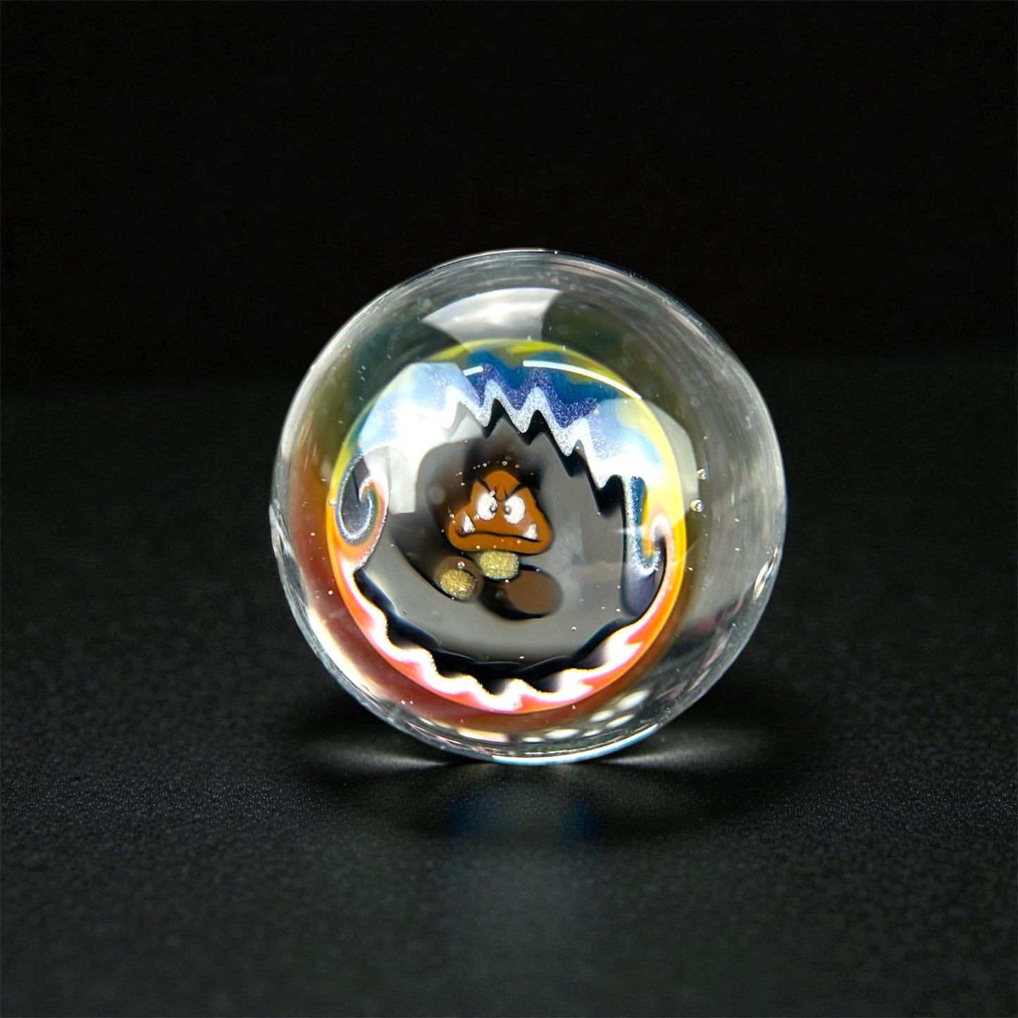 Steven H Glass – Gumba (Super Mario) Millie Valve Marble (12–13mm)