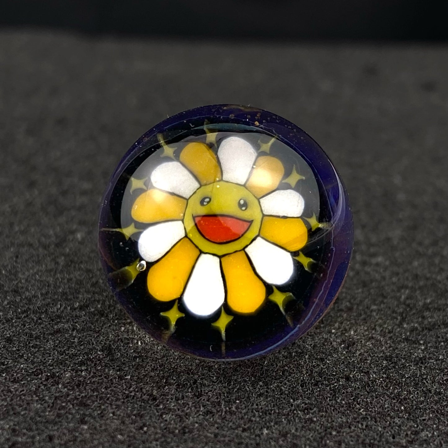 Takashi Murakami Flower Millie Slurper Marble Top by Keys Glass