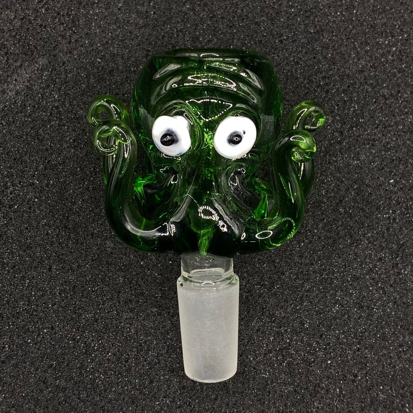 420 Glass - 14mm Single Hole Green Octopus Glass Bowl Slide