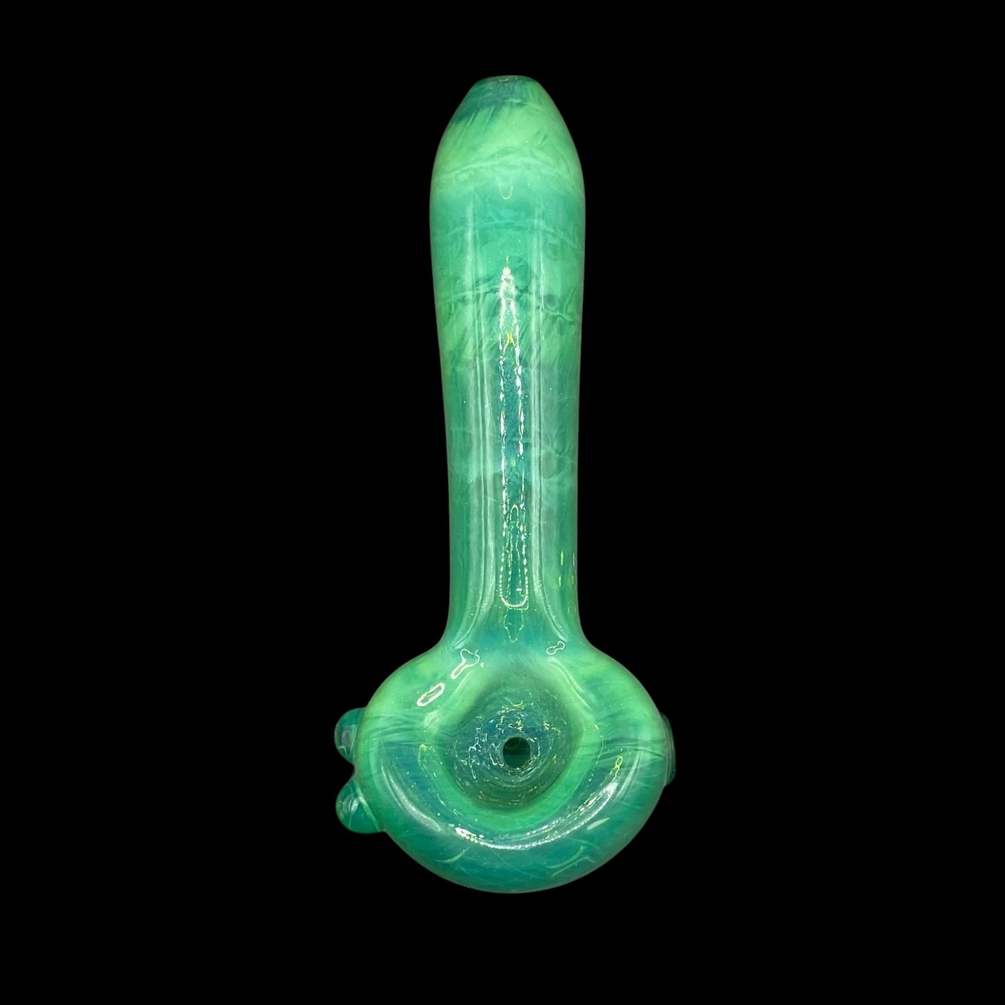 Mint Green Glass Hand Pipe by Magizle