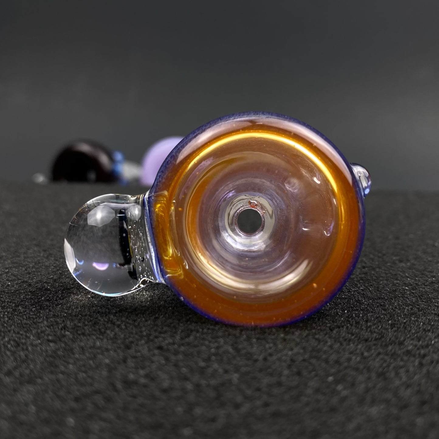 18mm Single Hole Bowl Slide by Keys Glass - One Piece Skull