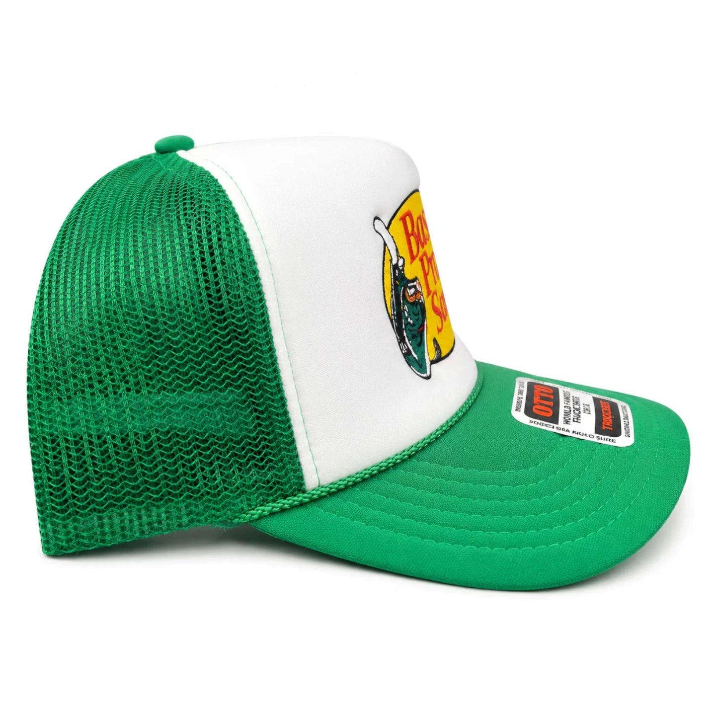 Custom Embroidered Puff Pro Shops Snapback Hat – Green/White