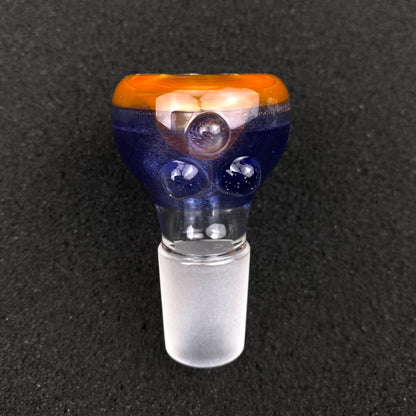 18mm Single Hole Bowl Slide by Keys Glass - One Piece Skull